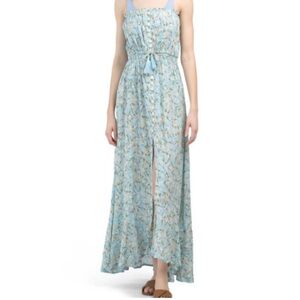 Tiare Hawaii Light Blue Floral Maxi Dress